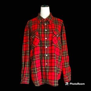 Vintage Wool Career Club Tartan/Plaid Long Sleeve Button-down XL EUC